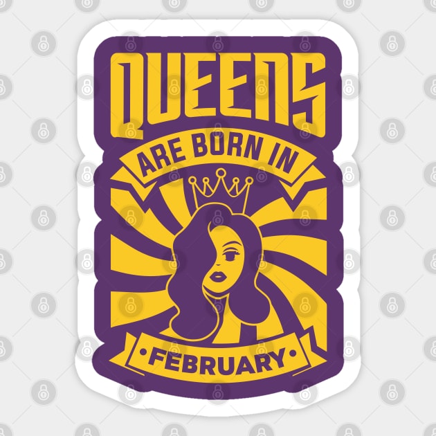 Queens Are Born In February Happy Birthday Sticker by PHDesigner